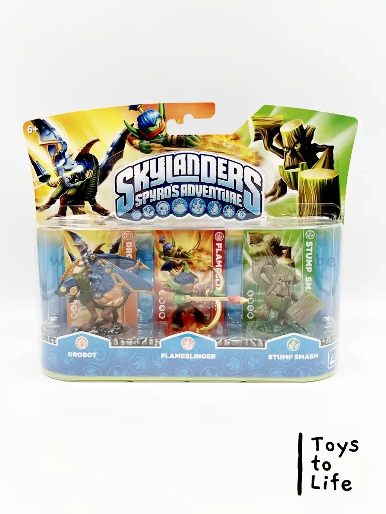 Triple Pack - Drobot - Flameslinger - Stump Smash - Skylanders Spyro's Adventure