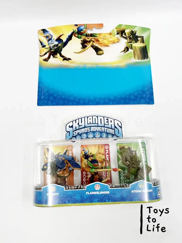 Triple Pack - Drobot - Flameslinger - Stump Smash - Skylanders Spyro's Adventure