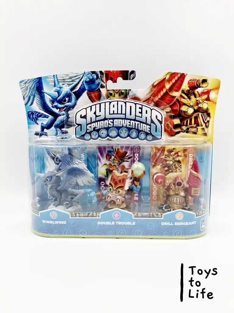 Triple Pack - Whirlwind - Double Trouble - Drill Sergeant - Skylanders Spyro's Adventure